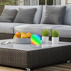 Briloner LED-bordlampe Smal, krom, RGBW, plast, 7 cm