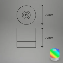 Briloner LED-bordlampe Smal, krom, RGBW, plast, 7 cm