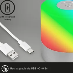 Briloner LED-bordlampe Smal, krom, RGBW, plast, 7 cm