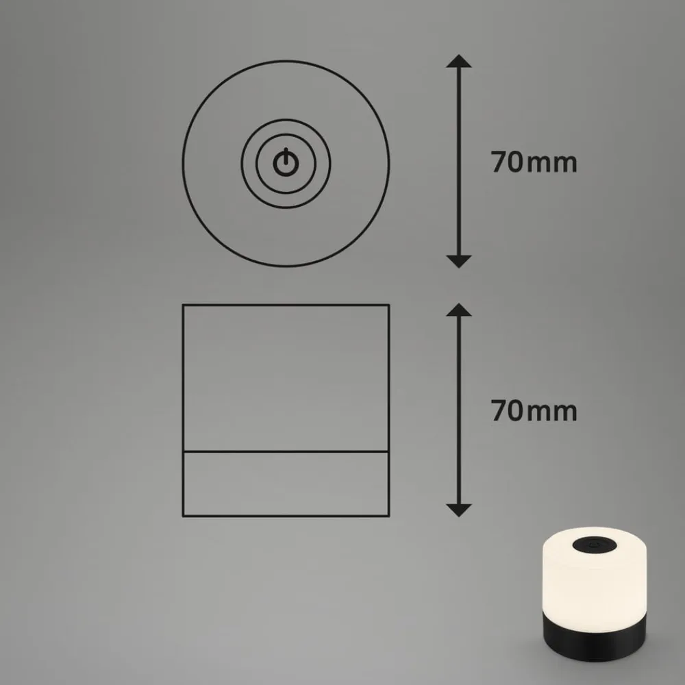 Briloner LED-bordlampe Smal, sort, 2.700K, dæmpbar