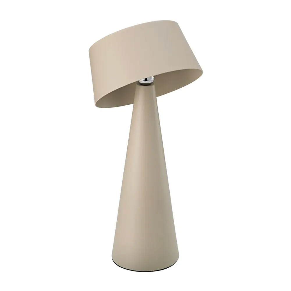 Sigor Solcellelamper>LED-bordlampe Solino, beige, solcelle/USB, 26 cm, IP44