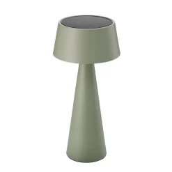 Sigor LED-bordlampe Solino, grøn, solcelle/USB, 26 cm, IP44