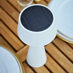 LED-bordlampe Solino, hvid, solcelle/USB, 26 cm, IP44^Sigor Outlet