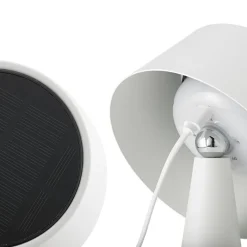 LED-bordlampe Solino, hvid, solcelle/USB, 26 cm, IP44^Sigor Outlet