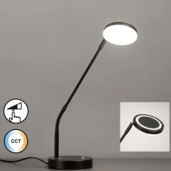 FISCHER & HONSEL LED-bordlampe Sorento, sandfarvet, højde 48 cm, CCT dæmpbar