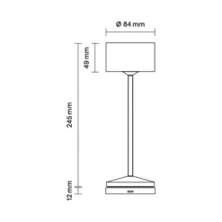 Sigor LED-bordlampe Veluna, sort, højde 25 cm IP44 dæmpbar CCT