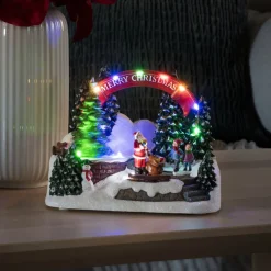 Konstsmide Christmas Dekorationsbelysning|Julepynt>LED-dekolampe julemand og børn, med musik