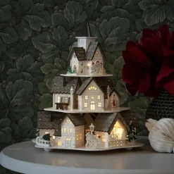 Konstsmide Christmas Dekorationsbelysning|Julepynt>LED-dekolampe træsilhuet huse, hvid