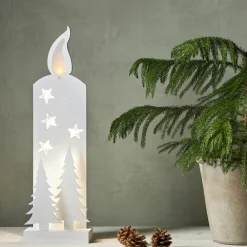 STAR TRADING LED-dekorationslys Grandy, stearinlys og grantræer, 50 cm