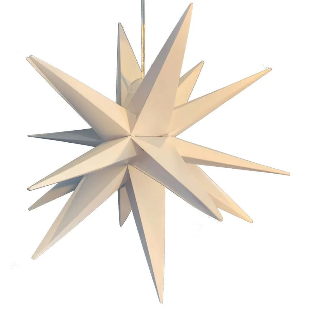 STERNTALER LED-dekostjerne, 18 takker, Ø 25 cm, hvid