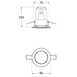 LED-downlight Teresa 90, GU10, CCT, 3,5 W, sort^Fumagalli Discount