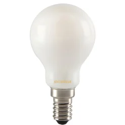 Sylvania Led Pærer>LED-dråbepære E14 ToLEDo RT Ball 4,5W 827 satin