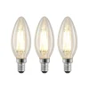 Arcchio LED-filamentpære E14 4 W 827 kerte, dæmpes, 3 stk