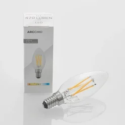 Arcchio LED-filamentpære E14 4 W 827 kerte, dæmpes, 3 stk