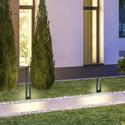 LED-gadelampe RENO, antracit, højde 100 cm, metal, IP54^Trio Lighting Best