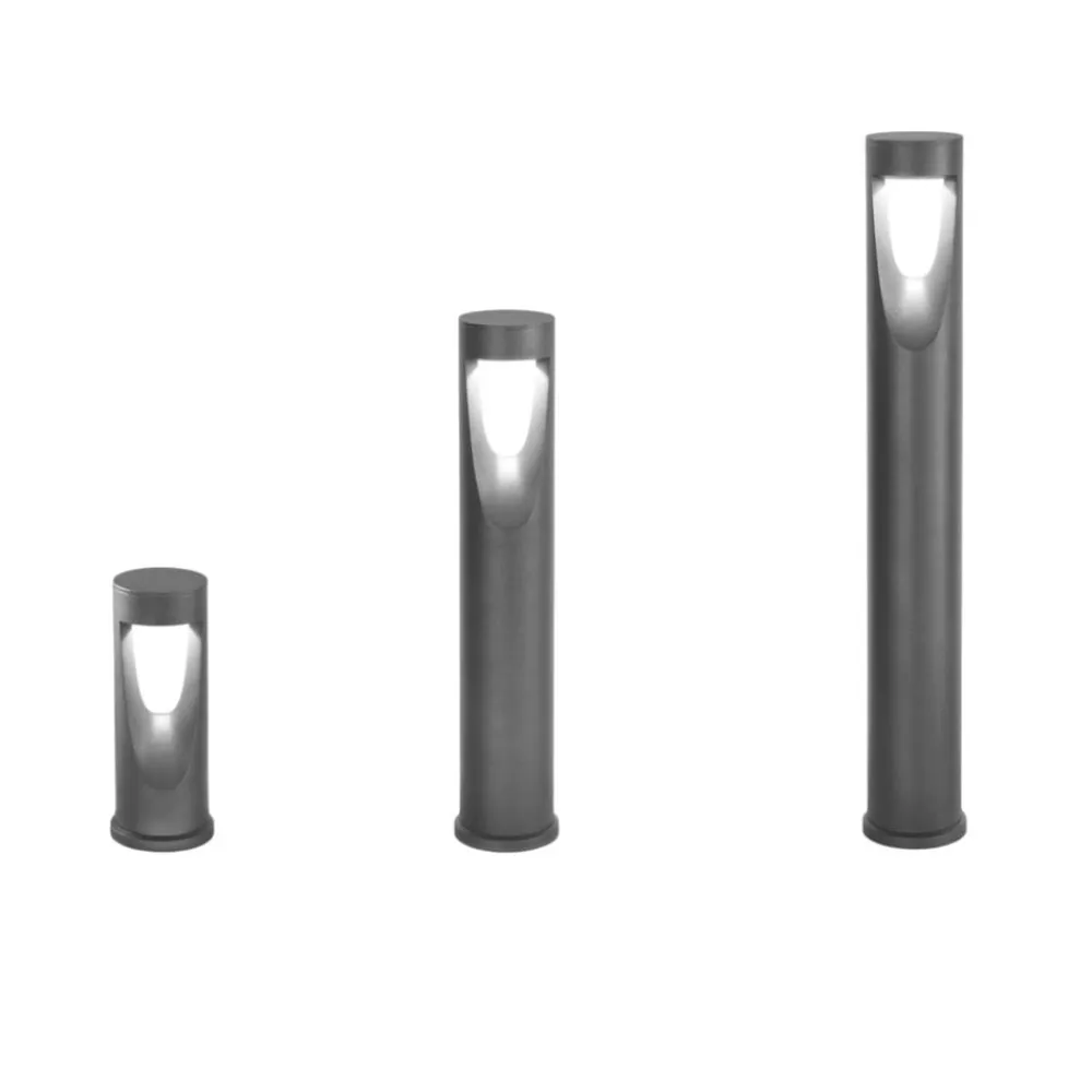 Fabas Luce Gadebelysning>LED-gadelampe Teo, 80 cm høj, sort, metal, IP65