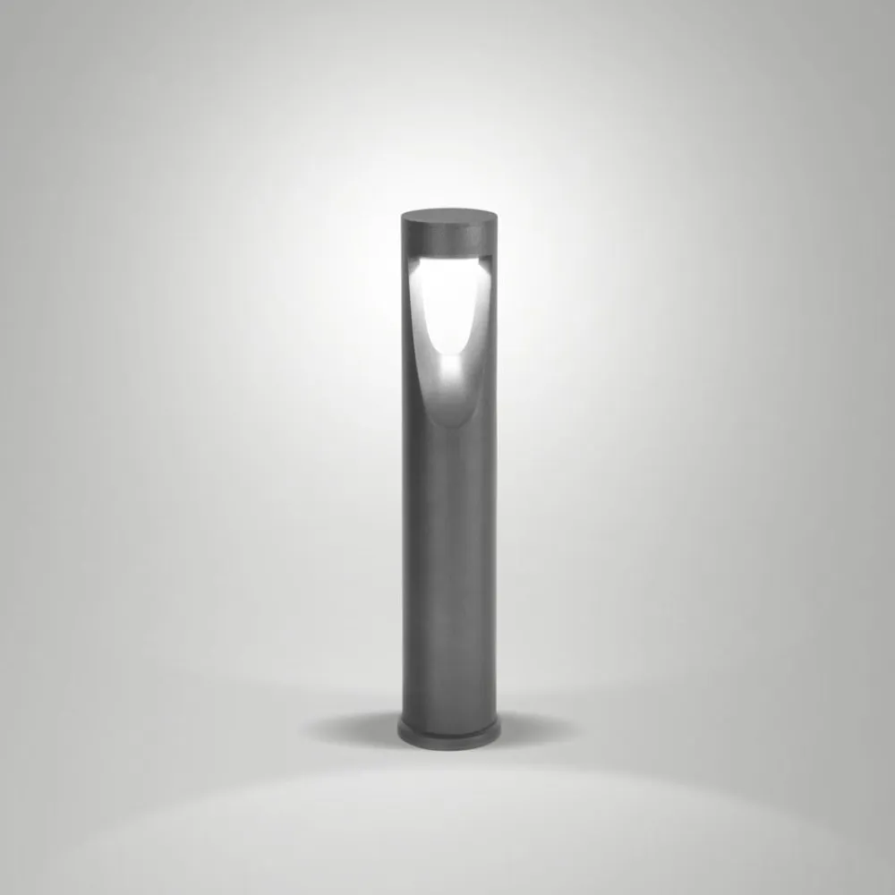 LED-gadelampe Teo, 60 cm høj, sort, metal, IP65^Fabas Luce