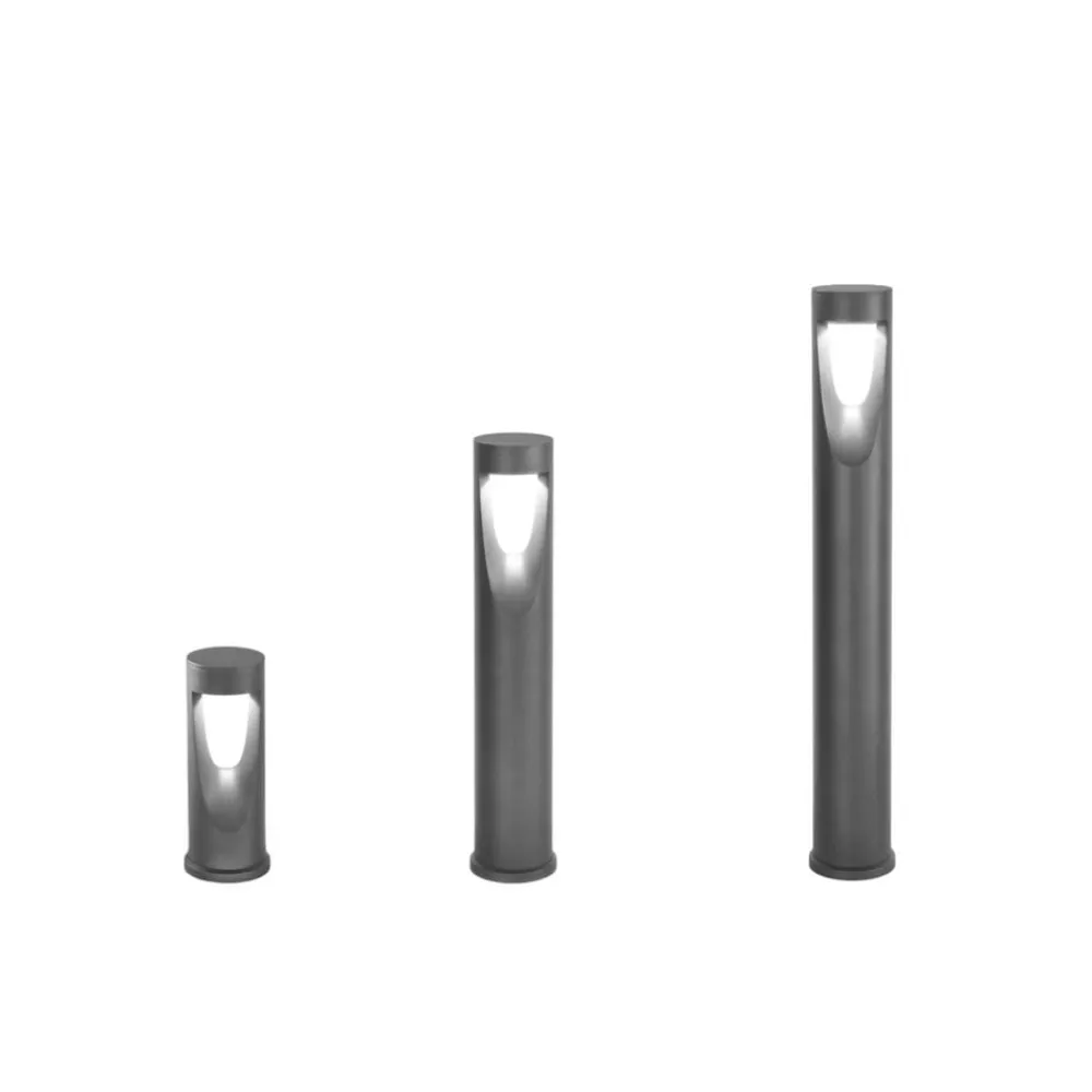 LED-gadelampe Teo, 60 cm høj, sort, metal, IP65^Fabas Luce