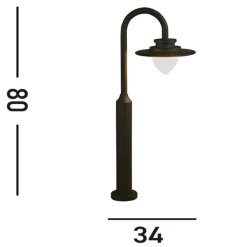 LED-gadelampe Texas, IP54, grafitfarvet, højde 80 cm^Searchlight Clearance