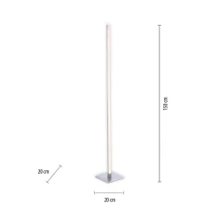 LED-gulvlampe Bella, lige, firkantet base, stål^JUST LIGHT. GmbH Clearance