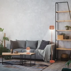 LED-gulvlampe Brilo unplugged Riffle, kobberfarvet^Briloner Online