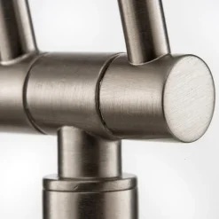 LED-gulvlampe Carl, nikkelfarvet, justerbar, dæmpbar^Knapstein Online