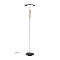 Trio Lighting Gulvlamper>LED-gulvlampe Celeste krom/træ 160 cm glas/metal Touchdim