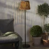 STAR TRADING Solcellelamper|Terrassebelysning>LED-gulvlampe Cesta 127 cm brun/sort plast/metal