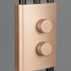 LED-gulvlampe Chris, kaffe, metal, læselampe, dæmper^Trio Lighting