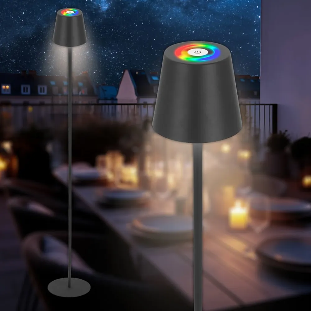 Briloner Gulvlamper|Gulvlamper>LED-gulvlampe Coloris, sort, RGB, dæmper, IP44, USB
