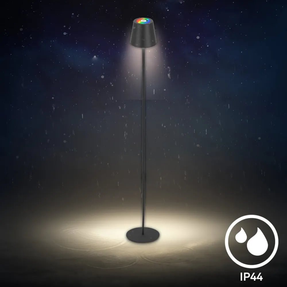 Briloner Gulvlamper|Gulvlamper>LED-gulvlampe Coloris, sort, RGB, dæmper, IP44, USB