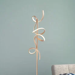 JUST LIGHT. GmbH LED-gulvlampe Curls, messing, metal, 156 cm høj, dæmpbar