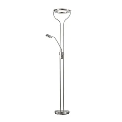 FISCHER & HONSEL Gulvlamper|Gulvlamper>LED-gulvlampe Davos, nikkelfarvet, højde 180 cm, 2 lyskilder, CCT