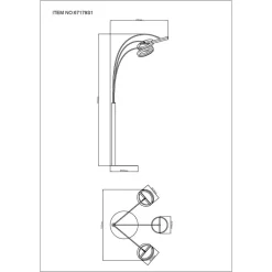 LED-gulvlampe Della, højde 190 cm, sort/mørkegrå, 3 lyskilder.^Globo Best