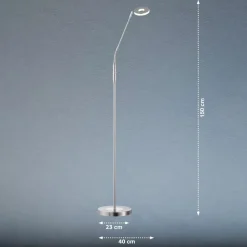 FISCHER & HONSEL LED-gulvlampe Dent, CCT, enkeltlys, nikkel