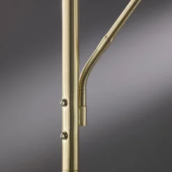 FISCHER & HONSEL LED-gulvlampe Dent, messingfarvet, 180 cm, CCT, 2 lyskilder