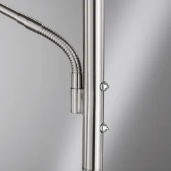 FISCHER & HONSEL LED-gulvlampe Dent, nikkelfarvet, 180 cm, CCT, 2 lyskilder