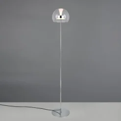 Trio Lighting LED-gulvlampe Flynt, højde 130 cm, kromfarvet, metal, CCT