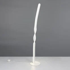 LED-gulvlampe Ginko, hvid mat, metal, højde 110 cm^Reality Leuchten Best