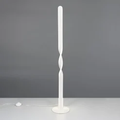 LED-gulvlampe Ginko, hvid mat, metal, højde 110 cm^Reality Leuchten Best