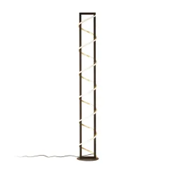 LED-gulvlampe Gwen, sort/guld, metal, CCT, dæmpbar^FISCHER & HONSEL Hot