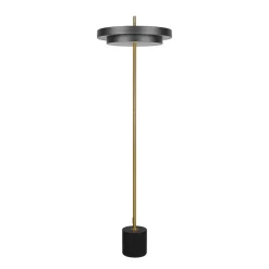 Trio Lighting LED-gulvlampe Keaton, sort/guldfarvet, højde 138 cm, CCT