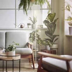 Briloner LED-gulvlampe Loca, antik hvid, højde 123 cm, plast/metal