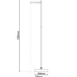 Näve LED-gulvlampe Lupa sort højde 135 cm metal touchdim
