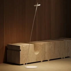 Sigor LED-gulvlampe Mahina, hvid, højde 130 cm, metal, CCT