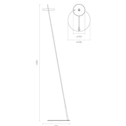Sigor LED-gulvlampe Mahina, sort, højde 130 cm, metal, CCT