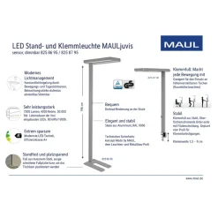 Maul LED-gulvlampe juvis, hvid, 196 cm, fod, dæmpbar