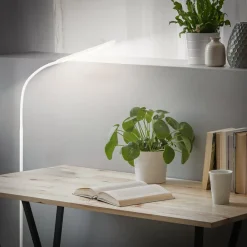 Briloner Arbejdsrum/Kontor|Gulvlamper>LED-gulvlampe Mura, hvid, højde 170 cm, metal, touch-dimmer