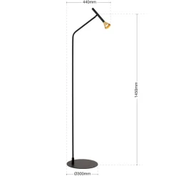 LED-gulvlampe Odeon, højde 147 cm, metal^ORION Sale