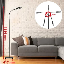 Briloner Arbejdsrum/Kontor|Gulvlamper>LED-gulvlampe Office Step, dæmpbar, sort